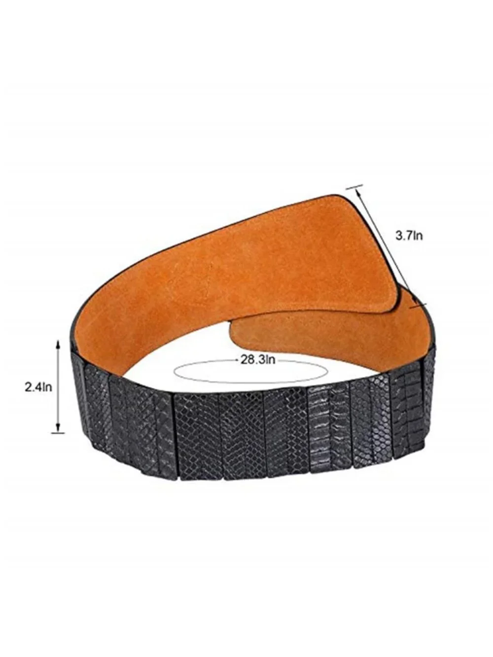 Women's Fashion Vintage Wide Elastic Stretch Waist Belt with Gold Buckle